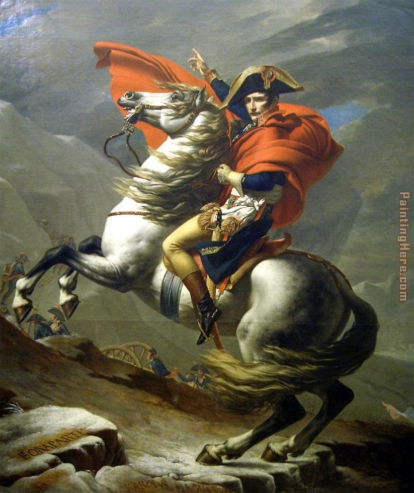 Horse Painting- Napoleon at the Saint-Bernard Pass- Jacques-Louis David