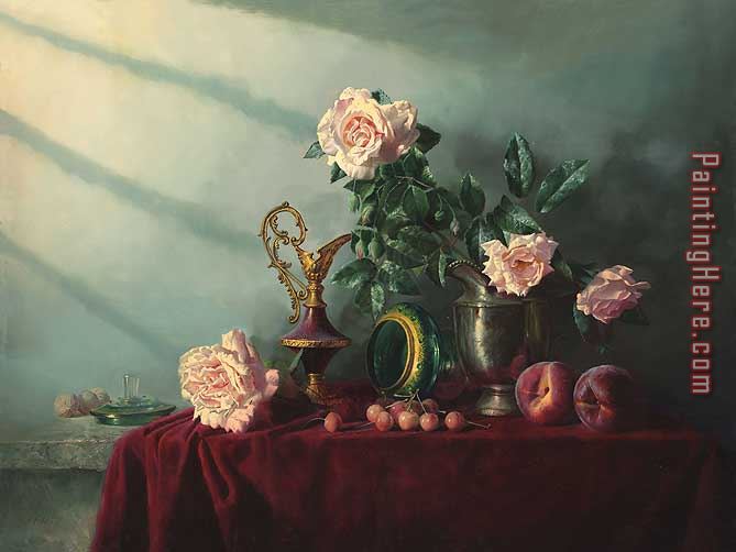 Alexei Antonov Cherries with Bouquet