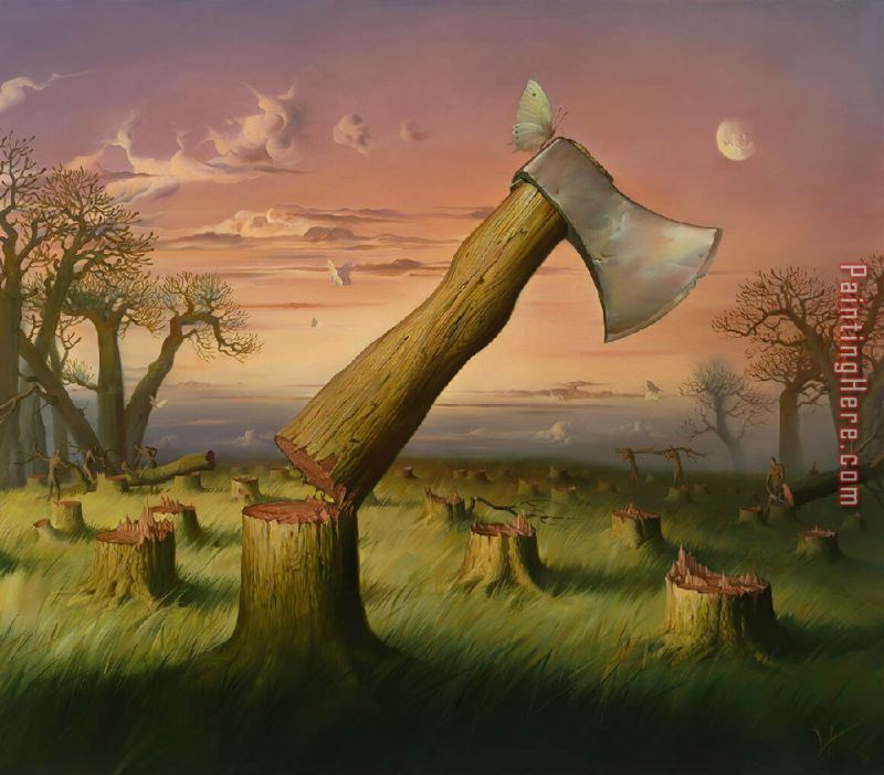 Vladimir Kush Redwood Cutting